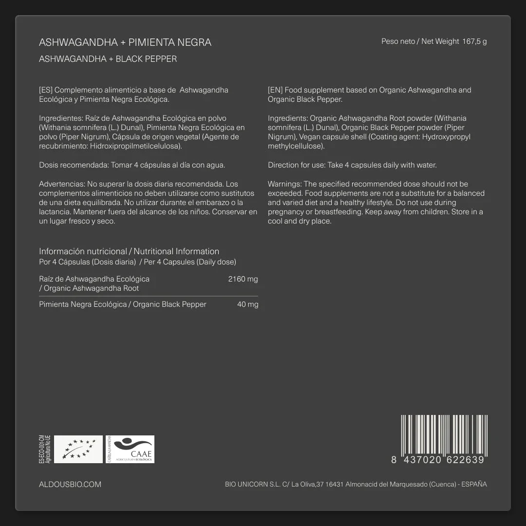 Ashwagandha con Pimienta Negra Ecológica - Image 7