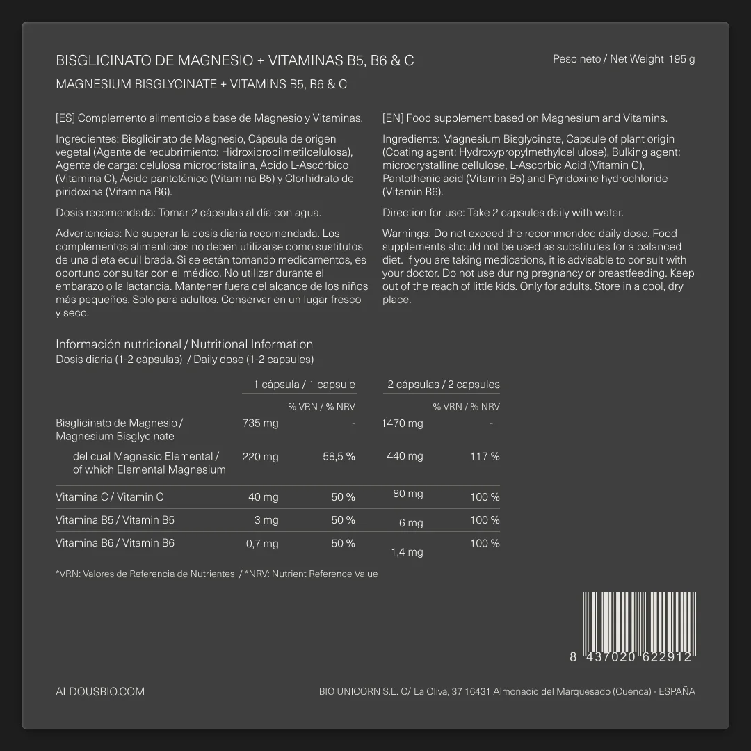 Bisglicinato de Magnesio con Vitamina B5, B6 y C - Image 7