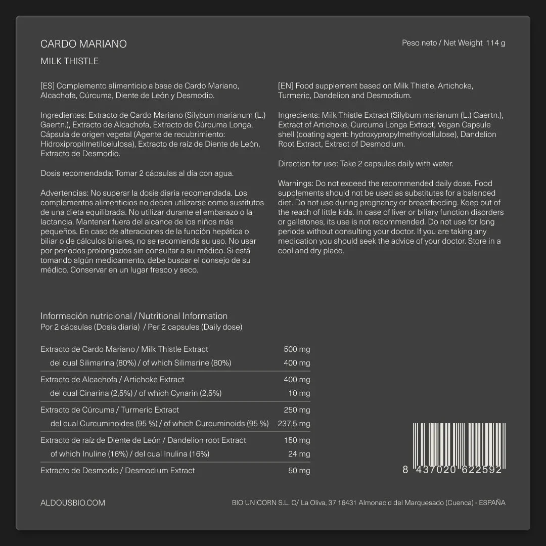 Cardo Mariano con Alcachofa, Cúrcuma, Diente de León y Desmodium - Image 7